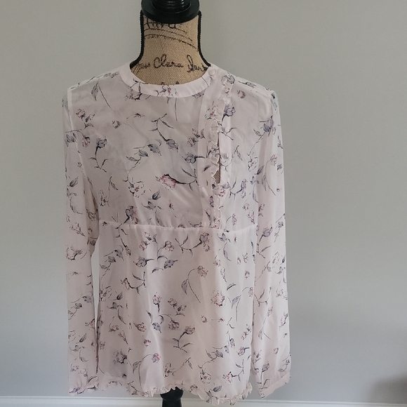 Avia Light Pink Floral Women's Blouse - Picture 1 of 5